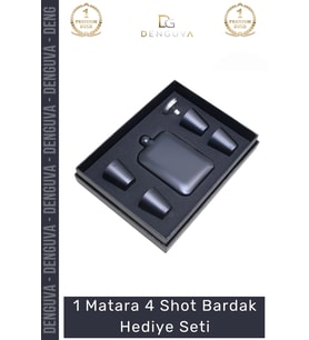 #ShotTermos Çelik Matara Kahve Muhafaza Kutusu Paslanmaz Piknik Outdoor 4 Shot Bardak Hediye Seti