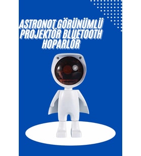 Astronot Işık Projektörü Gökkuşağı Projeksiyon Gece Lambası Hediyelik - Lisinya