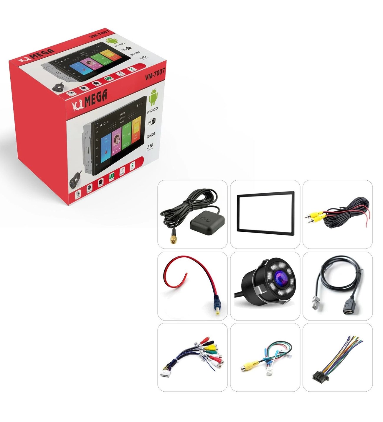 Mega Vm-7007 Android Double Teyp 7 İnç 2+32gb Mirrorlink