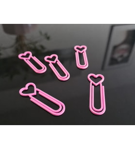 3D Baskı Kalp Figürlü Ataç - 10lu Set - Pembe