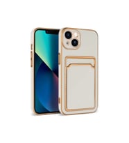 Apple iPhone 13 Uyumlu Kılıf Zore Bark Kartlıklı Kapak (Beyaz)