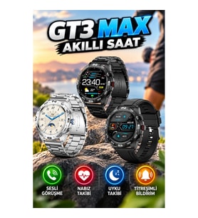 GT3 Max Akıllı Saat – Sesli Görüşme, Titreşimli Bildirim, Nabız ve Uyku Takibi
