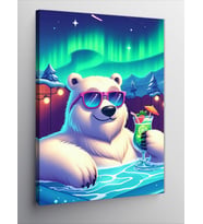 Kanvas Tablo Aurora İle Kutup Ayısı