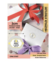 Erkek Çocuk Sarı Fil Konsept, Cemiyetleriniz İçin 3cm - 100 Adet Opak Sticker