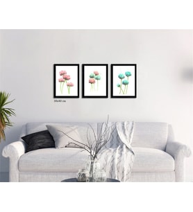 Çerçeveli Doku Efektli Tablo Seti 100x40 cm