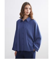 LCW Modest Mavi Oversize Kadın Gömlek Tunik