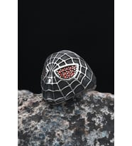 Örümcek Adam (Spiderman) Ayarlanabilir Mikro Taşlı Süslemeli 925 Ayar Gümüş Erkek Yüzüğü 901236