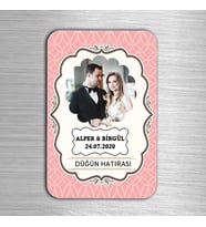 İsimli Resimli Düğün Hatırası Magneti