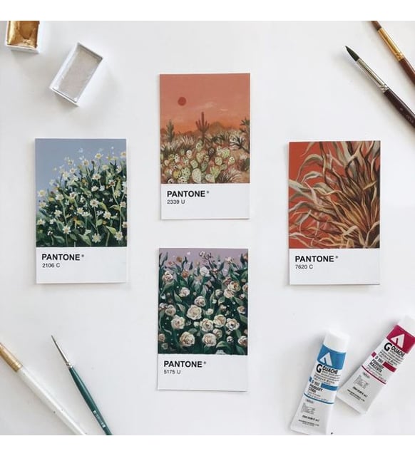 Pantone 50 Postcards Scrapbooking Sanat Kartları