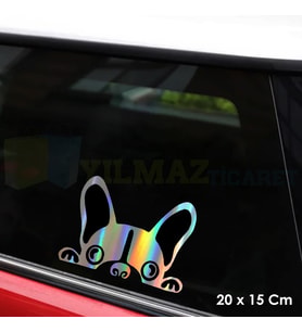 Bakan Köpek Hologram Oto Sticker Cam Araba Yapıştırma Çıkartma Aksesuar Modifiye 20 X 15 Cm