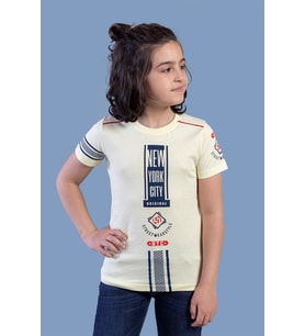 Toontoy Erkek Çocuk T-Shirt New York Cıty Baskı (Sarı)
