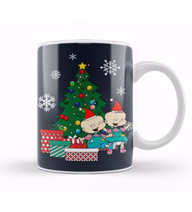 Phil And Lil Rugrats Around The Christmas Tree Kupa Bardak Porselen