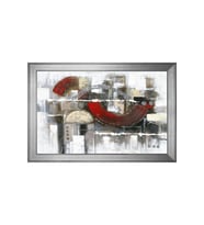 Soyut Şekiller Motifli Kanvas Tablo 50 x 70 cm Silver Çerçeve