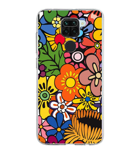PrintiFy Xiaomi Redmi Note 9 ile Uyumlu 1mm Slim Fit Retro Colors 2 Baskılı Şeffaf  Kılıf