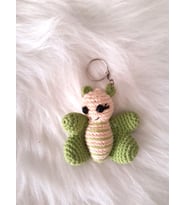 Maskot Tırtıl Kelebek Amigurumi Organik Anahtarlık Oyunca