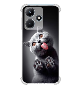 PrintiFy İnfinix Hot 30i Uyumlu Kedi 2 Baskılı Şeffaf Köşe Korumalı Antişok Kılıf