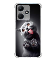 PrintiFy İnfinix Hot 30i Uyumlu Kedi 2 Baskılı Şeffaf Köşe Korumalı Antişok Kılıf