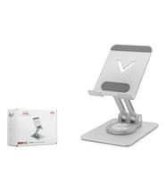 360 Derece Döner Ayarlanabilir Masaüstü Telefon Standi Metal - Gümüş HDX8025