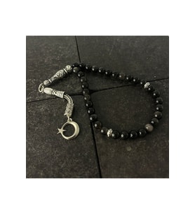 SERTİFİKALI Obsidyen 6mm 33lük Doğal Taş Tesbih