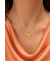 Kişiye Özel Tasarım Hamsa Kolye 925K Gümüş (Gold)