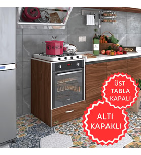 Kenzlife ankastre modülü kabini flor cvz kapaklı fırın ocak dolabı sabit tabla (Karışık)