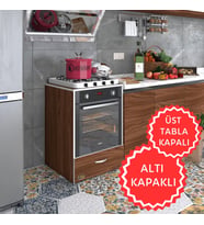 Kenzlife ankastre modülü kabini flor cvz kapaklı fırın ocak dolabı sabit tabla (Karışık)