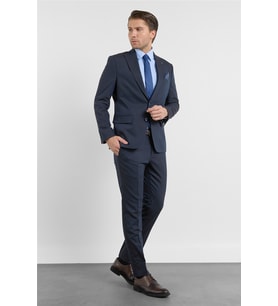 Lacivert Kırlangıç Yaka 6 Drop Slim Fit Tam Astar Esnek Takım Elbise 1001260158