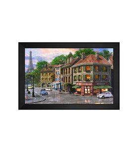 Manzara Temalı Kanvas Tablo 80 x 110 cm Siyah Çerçeve