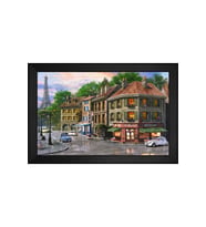 Manzara Temalı Kanvas Tablo 80 x 110 cm Siyah Çerçeve