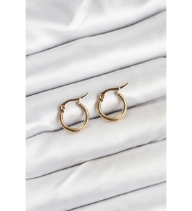 316L Çelik Gold Renk 12 mm Halka Kadın Küpe