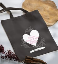 BK Gift Kişiye Özel İsimli Anneler Günü Tasarımlı Antrasit Kumaş Bez Çanta, Baskılı Omuz Çantası, Alışveriş Çantası, Anneler Günü Hediyesi, Anneye Hediye-2