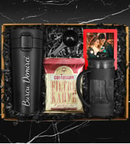 Kişiye Özel Çelik Termos & French Press & Columbian Taze Filtre Kahve & Kişiye Özel Fotoğraf Çerçevesi Hediye Seti