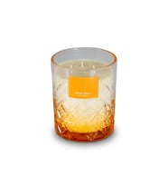 Delicate Serisi Amber Mum - 300gr İncir ve Amber Kokulu Organik El Yapımı Dekoratif Cam Mum (Turuncu)