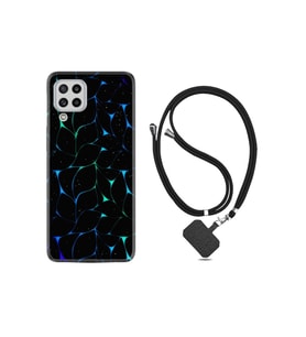 Samsung Galaxy A22 Kılıf Silikon Desen Boyun Askılı Naif Çizgiler 1680