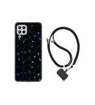 Samsung Galaxy A22 Kılıf Silikon Desen Boyun Askılı Naif Çizgiler 1680