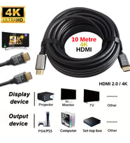 Gabble HDMI 2.0 Kablo 10 Metre 4K Ultra HD 60Hz Altın Uçlu Yüksek Hızlı PS5 TV Monitör