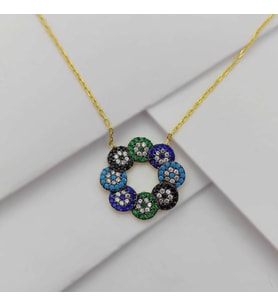 Gümüş Sonsuzluk Model Zirkon Taşlı Kolye 925 Ayar (Karışık)