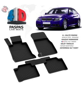 Bmw 3 Serisi E90 4D Araca Özel Havuzlu Kauçuk Paspas 2005-2012 (Karışık)