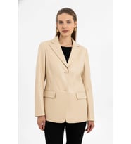 Louisa Bej Blazer Kadın Hakiki Deri Ceket