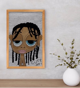 BK Home The Lazy People Collection Cute Girl Dekoratif Retro Ahşap Tablo-1