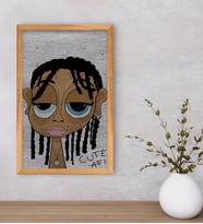 BK Home The Lazy People Collection Cute Girl Dekoratif Retro Ahşap Tablo-1
