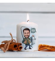 Kişiye Özel Balık Tutan Erkek Karikatürlü Mum
