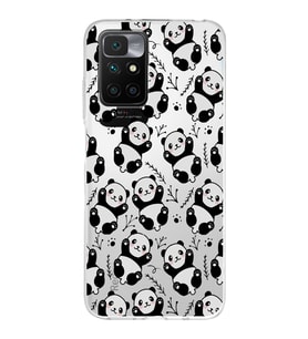 Redmi 10 2022 Uyumlu Kapak Panda Tasarımlı Şeffaf Silikon Kılıf