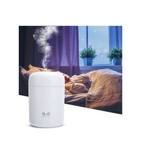 H2o Humidifier 300 Ml Işıklı Hava Nemlendirici Buhar Makinesi Ve Aroma Difüzörü (Beyaz)