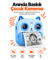 Çocuklar İçin Anında Baskılı Dijital Fotoğraf Makinesi, 2.4 İnç Ekran, Ön v