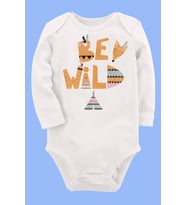 Organik Baskılı Pamuklu Unisex Bebek Body UZUNKOLE66