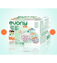 Evony Kids Yumuşak Elastik Kulaklı 3 Katlı Cerrahi Maske 50'li