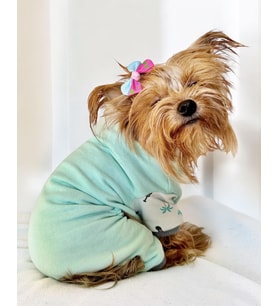 Minty Palm Kalın Penye Köpek Tulum Pijama (Yeşil)