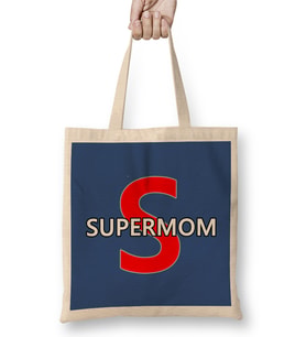 Supermom Süperanne Bez Çanta Uzun Saplı