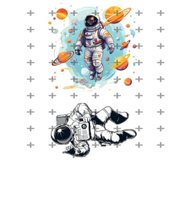 Yenilebilir Şeker Kağıt Uzay Astronot Temalı Pasta Süsleme